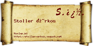 Stoller Árkos névjegykártya